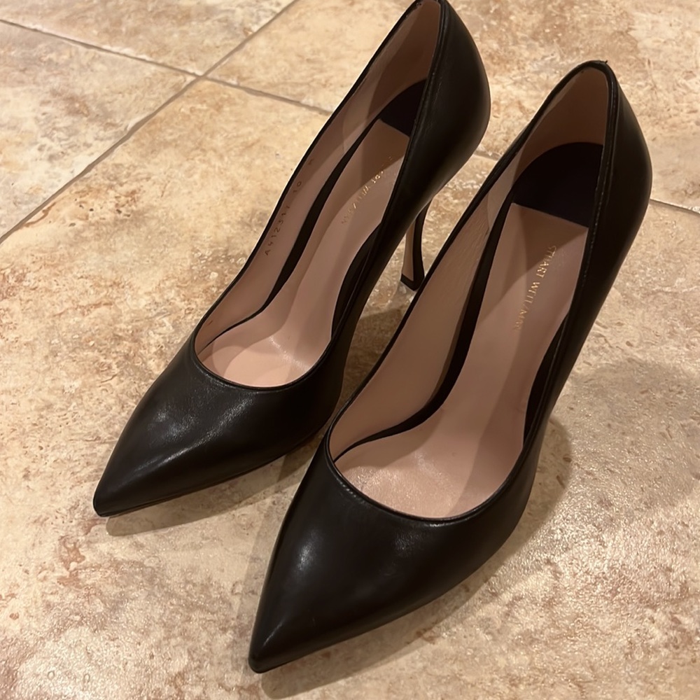 New Stuart Weitzman Leather Stiletto Pumps - Picture 2 of 10